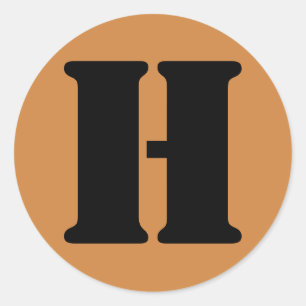 Brief H Stencil Alphabet von Janz Peru Gold Runder Aufkleber