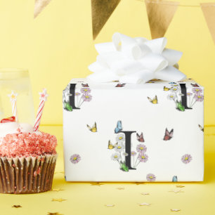 Brief I Florales Wasserfarben Schmetterling Monogr Geschenkpapier
