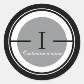 Brief I Monogramm Aufkleber (Vorderseite)