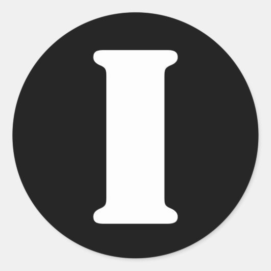 Brief I Stencil Alphabet von Janz Black Runder Aufkleber (Vorderseite)