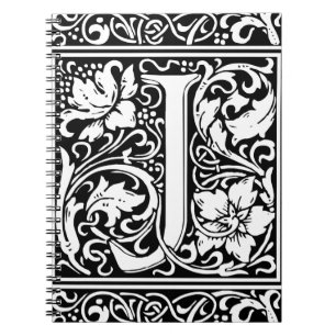 Brief J Mittelalterliche Monogramm-Kunst Art Nouve Notizblock