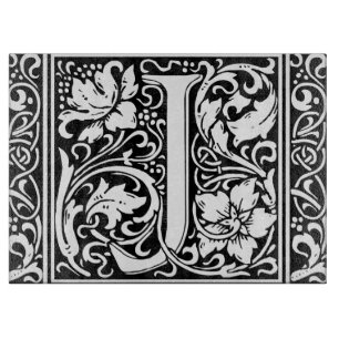 Brief J Mittelalterliche Monogramm-Kunst Art Nouve Schneidebrett