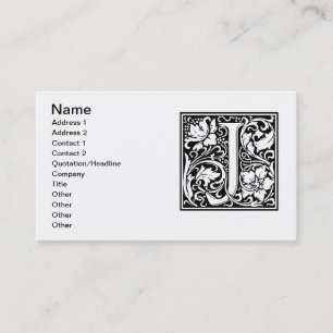 Brief J Mittelalterliche Monogramm-Kunst Art Nouve Visitenkarte