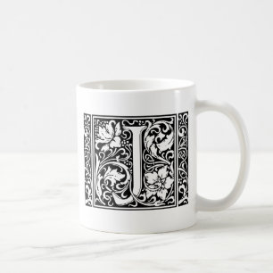 Brief J Mittelalterliche Monogramm-Kunst Nouveau Kaffeetasse