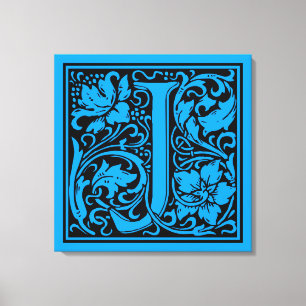 Brief J Mittelalterliche Monogramm-Kunst Nouveau Leinwanddruck