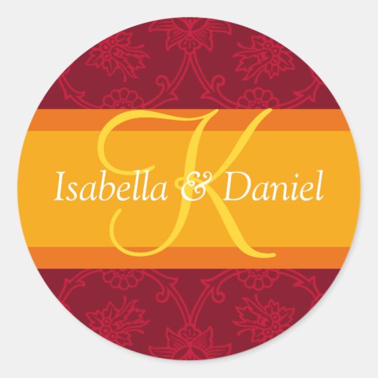 Brief K für die Einladung von Siegeln Runder Aufkleber (Vorderseite)