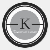Brief K Monogramm Aufkleber (Vorderseite)