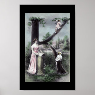 BRIEF K - Vintage Alphabet-Postkarte Poster