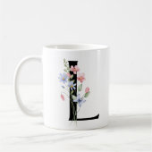 Brief L mit Blumen Kaffeetasse (Links)
