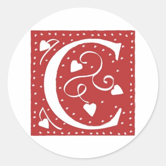 Brief mit dem Herzen Runder Aufkleber (Vorderseite)