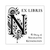 Brief N Botanisches Ex Libris Buchzeichen Stempel (Prägung)