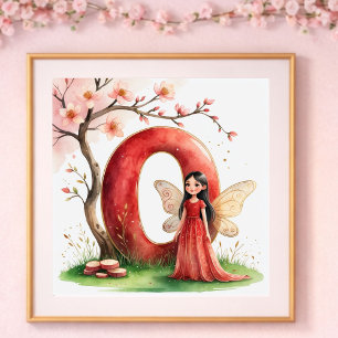 Brief O Kirschblüten Fee Kunstposter Alphabet Poster