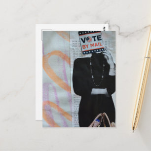 Brief Per Post Frau Mixed Media Collage Postkarte