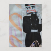 Brief Per Post Frau Mixed Media Collage Postkarte (Vorderseite)