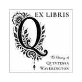 Brief Q Botanisches Ex Libris Buchzeichen Stempel (Prägung)