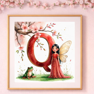Brief Q Frosch Feen Poster - Chinesische Alphabet 