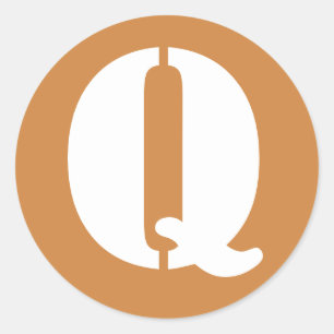 Brief Q Peru Gold Stencil Alphabet von Janz Runder Aufkleber