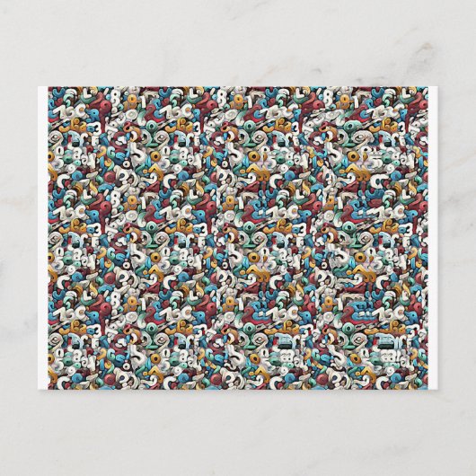 Brief R Stereogram Magic Eye - Kein Umschlag Postkarte (Vorderseite)