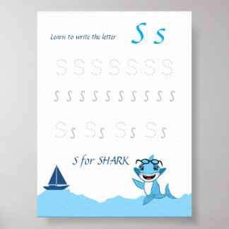 Brief S Lernposter für Kinder Poster