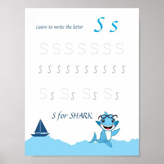 Brief S Lernposter für Kinder Poster (Vorne)