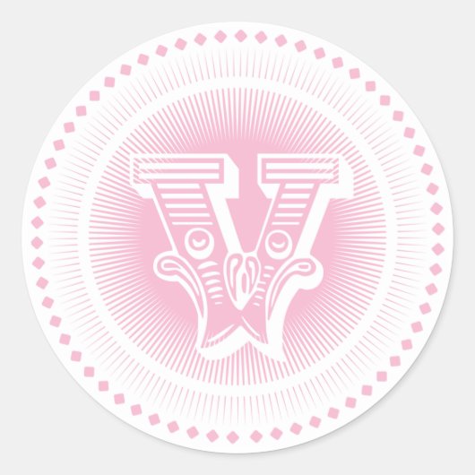 Brief V Monogramm Aufkleber (Vorderseite)