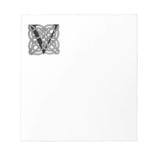 Brief V Vintage-Keltischer Knoten-Monogramm Notizblock