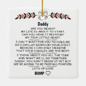 Brief vom Baby-Bump an Papa zu Weihnachten Keramikornament (Rückseite)