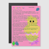 Brief vom Ostersonnigen Pink-Gelben Kicheneier Magnetkarte (Vorne/Hinten)