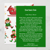 Brief vom Schreibtisch des Santa Einladung (Vorne/Hinten)