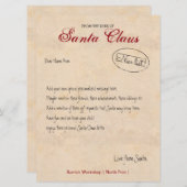 Brief vom Schreibtisch des Santa Personalisiert Einladung (Vorne/Hinten)