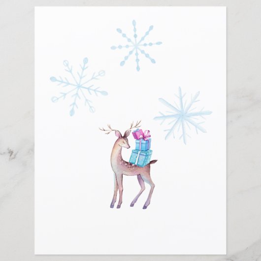 Brief vom Wasserfarbenschnee des Weihnachtsmanns (Rückseite)