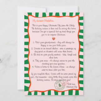 Brief vom Weihnachtself Nordpol-Aufgabenliste Einladung