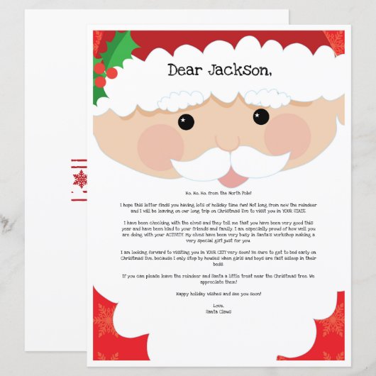 Brief vom Weihnachtsmann (Vorne/Hinten)