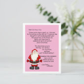 Brief vom Weihnachtsmann Feiertagspostkarte (Stehend Vorderseite)