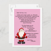 Brief vom Weihnachtsmann Feiertagspostkarte (Vorne/Hinten)
