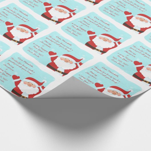 Brief vom Weihnachtsmann Geschenkpapier (Ecke)