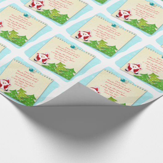 Brief vom Weihnachtsmann Note Paper Weihnachten Geschenkpapier (Ecke)