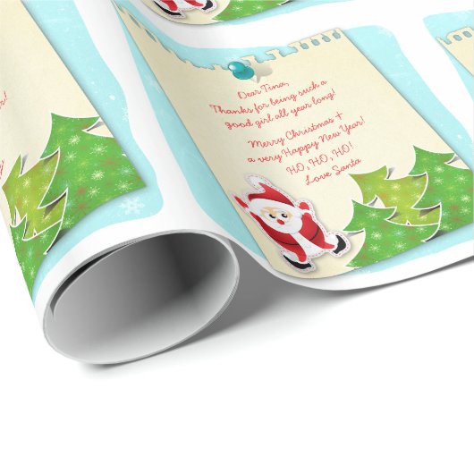 Brief vom Weihnachtsmann Note Paper Weihnachten Geschenkpapier (Rolleneckpunkt)