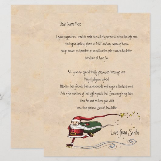 Brief vom Weihnachtsmann Personalisiert (Vorne/Hinten)