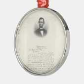 Brief von Abraham Lincoln Silbernes Ornament (Links)