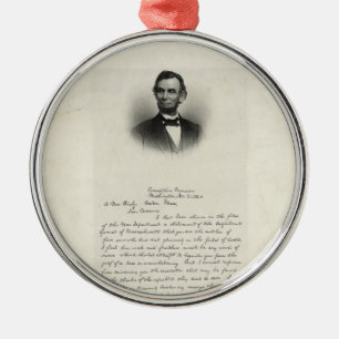 Brief von Abraham Lincoln Silbernes Ornament