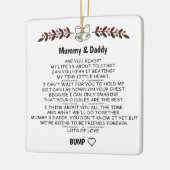 Brief von Baby Bump an Mummy & Daddy als Ceram Keramikornament (Links)