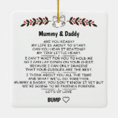 Brief von Baby Bump an Mummy & Daddy als Ceram Keramikornament (Rückseite)