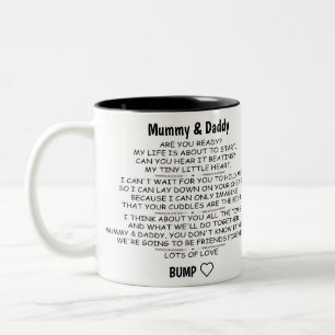 Brief von Baby Bump an Mummy & Daddy, um zu sein Zweifarbige Tasse