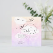 Brief von Cloud 9 Humorfarbenes rosa Brautparty Dankeskarte (Stehend Vorderseite)