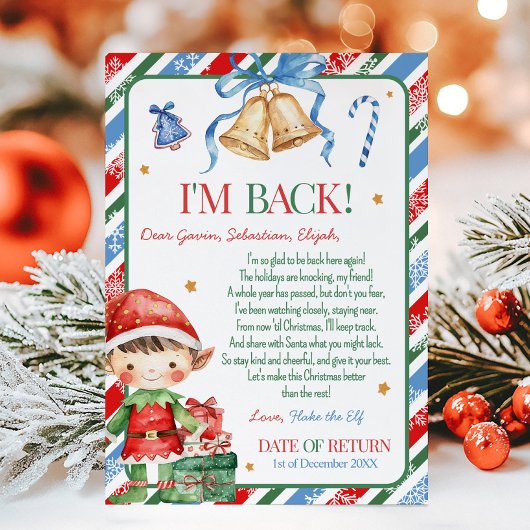 Brief von Elf Christmas Boy Letter Card Einladung