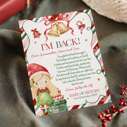 Brief von Elf Christmas Girl Letter Card Einladung