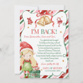 Brief von Elf Christmas Girl Letter Card Einladung (Vorderseite)