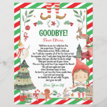 Brief von Elf Goodbye Farewell Christmas Girl