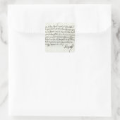 Brief von George II an den Herzog von Newcastle Quadratischer Aufkleber (Tasche)